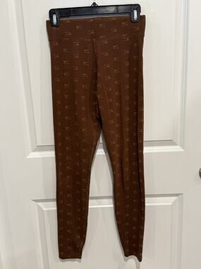 Womens Nike Air High-Rise Logo Printed Athletic Leggings Skinny Brown Sz Small